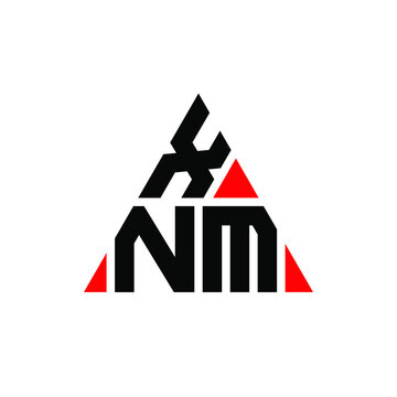 XNM triangle letter logo design with triangle shape. XNM triangle logo design monogram. XNM triangle vector logo template with red color. XNM triangular logo Simple, Elegant, and Luxurious Logo. XNM 