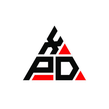 XPD triangle letter logo design with triangle shape. XPD triangle logo design monogram. XPD triangle vector logo template with red color. XPD triangular logo Simple, Elegant, and Luxurious Logo. XPD 