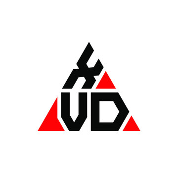 XVD triangle letter logo design with triangle shape. XVD triangle logo design monogram. XVD triangle vector logo template with red color. XVD triangular logo Simple, Elegant, and Luxurious Logo. XVD 