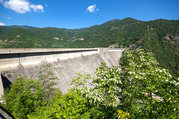 Landscape of Vacha (Antonivanovtsi) Reservoir, Bulgaria