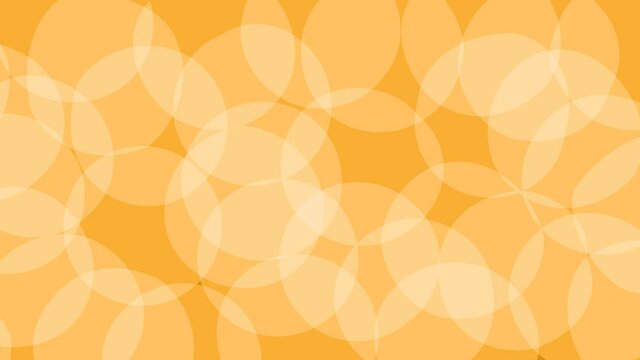Abstract looped animated geometric background of yellow circles