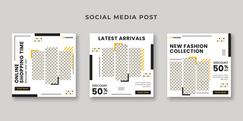 Fashion square banner template for social media post