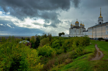 Vladimir, Russia - October 07, 2017: Museum complex of the Chamber. Holy Dormition Cathedral of Vladimir.