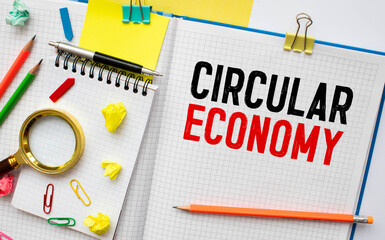 Circular Economy write on a book isolated on office desk