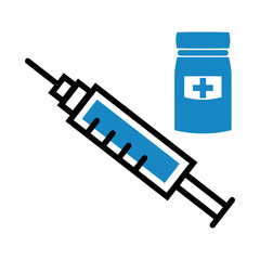 Vaccine injection vector icon illustration