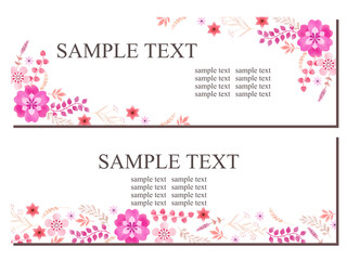 Fototapeta premium 秋色の花と植物のフレーム、水彩風