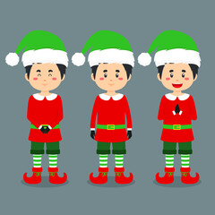 Character Wearing Elf Costume with Various Expression