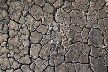 the texture of refractory clay with large cracks.drought and environmental problems