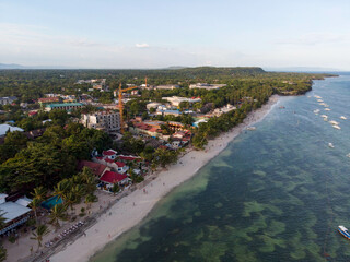 Fototapeta na wymiar フィリピン、ビサヤ地方、ボホール州、パングラオ島をドローンで撮影した風景 Drone view of Panglao Island, Bohol Province, Visayas, Philippines. 