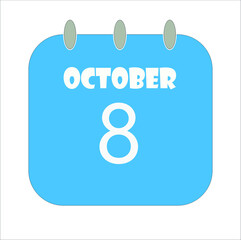 October Calendar Date Icon, Event Date Icon, Calendar Date, Icon Design Vector Graphic