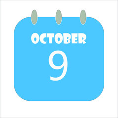 October Calendar Date Icon, Event Date Icon, Calendar Date, Icon Design Vector Graphic