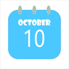 October Calendar Date Icon, Event Date Icon, Calendar Date, Icon Design Vector Graphic