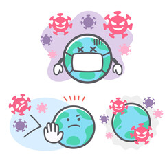 地球のコロナウィルスに関するセット