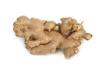 Ginger root isolated on white background,Thai herb.