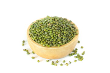 Mung beans isolated on white background.