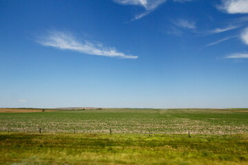 Sunny Day with Clouds Over the Great Plains in South Dakota