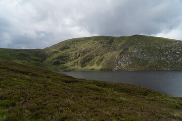 Heart shaped Lake Ouler Tonelagee Mountain, Wicklow County, Ireland.
