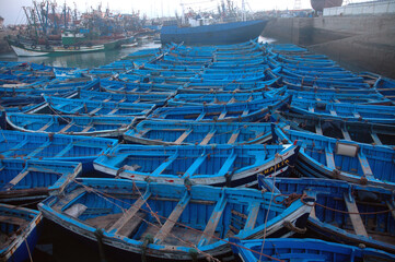 Obraz premium Wooden fishing boats in the harbor, Morocco