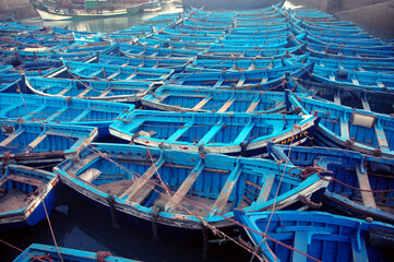 Wooden fishing boats in the harbor, Morocco