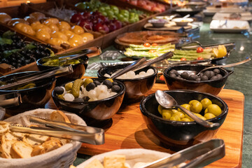 Food table in a self-service restaurant