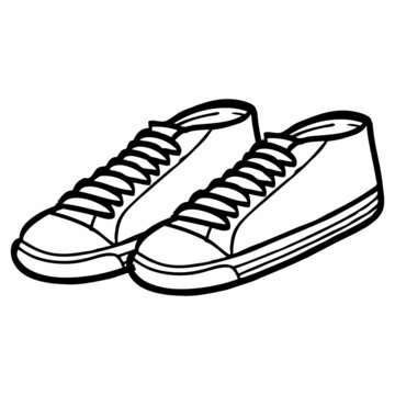 shoes line vector illustration