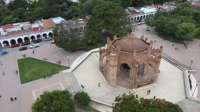 Aerial view of the Moorish Fountain in Chiapa de Corzo, Chiapas, Mexico