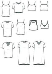Naklejka premium BASIC TOP FASHION TECHNICAL FLATS