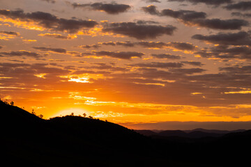 sunset in the mountains
