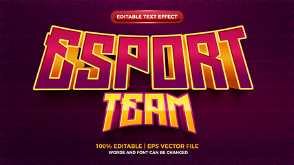esport game team 3d bold editable text effect
