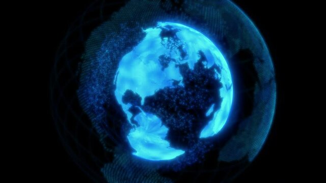 Blue Planet Earth Spinning in the Dark (CG | LOOP)