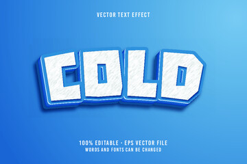 Cold text, editable font effect