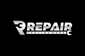 letter R repair typography logo