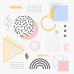 Pastel Memphis design resource pack vector