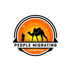 Hijrah travel inspiration illustration logo design