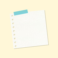 Obraz na płótnie Canvas Beige hole punched notepaper journal sticker vector