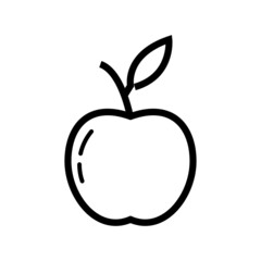 Apple vector icon, isolated outline illustration