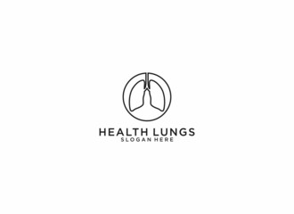healthy lungs logo with simple lungs that are easy to remember and recognize