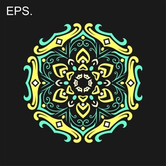 Modern mandala art vector design with a beautiful mix of colors, suitable for all advertising design needs, both for business card designs, banners, brochures and others. EPS format files