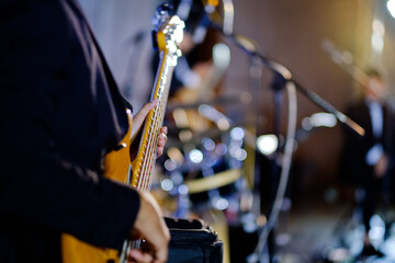 Fototapeta premium close up hand playing guitar, musical 