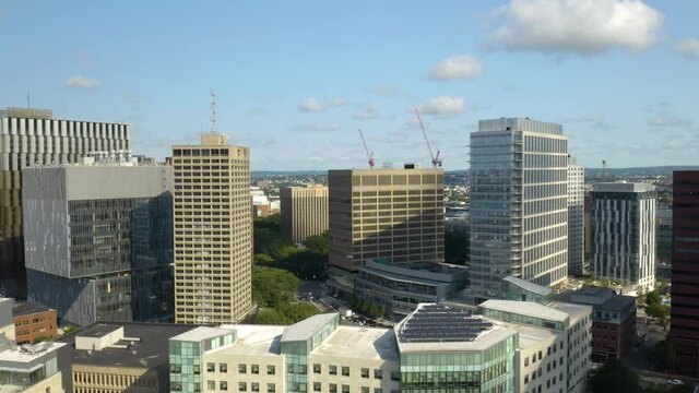Establishing Shot of Downtown Cambridge, Massachusetts on Summer Day