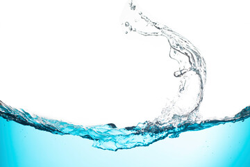 Abstract. Blue Water Splash Isolated on white background