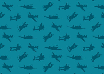 Obraz na płótnie Canvas Air Craft Fighter Vintage siluet Pattern Background