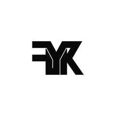 fyk initial letter monogram logo design