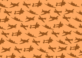 Fighter Vintage Siluet Pattern Brown Background