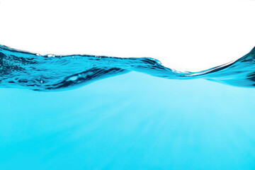 Blue Water Wave on White Background