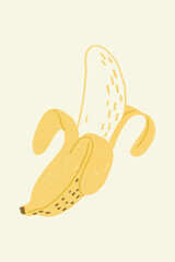 Hand drawn banana design resource vector