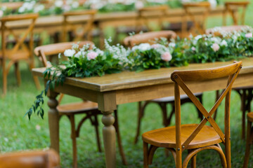 Fototapeta na wymiar wedding chair decoration, event chair 