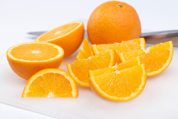 Slice of Orange isolated the white background