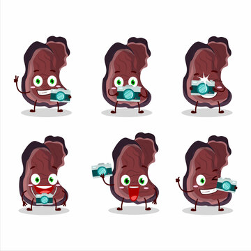 Photographer profession emoticon with jelly ear cartoon character