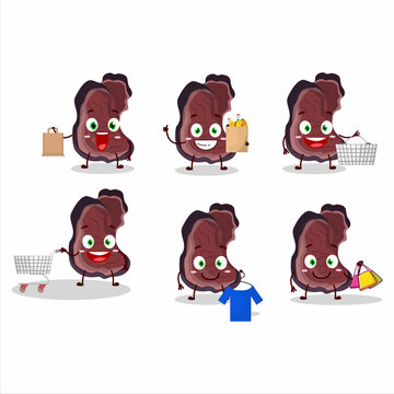 A Rich jelly ear mascot design style going shopping